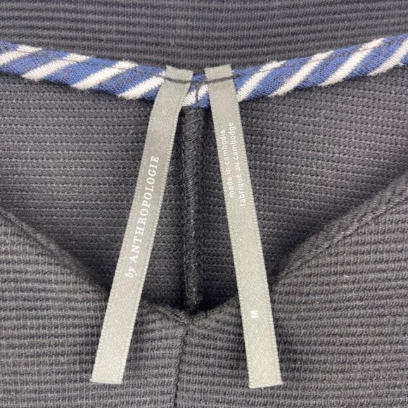 Anthropologie Black Metier Structured Thermal Long Sleeve Top Size Medium - Picture 5 of 11